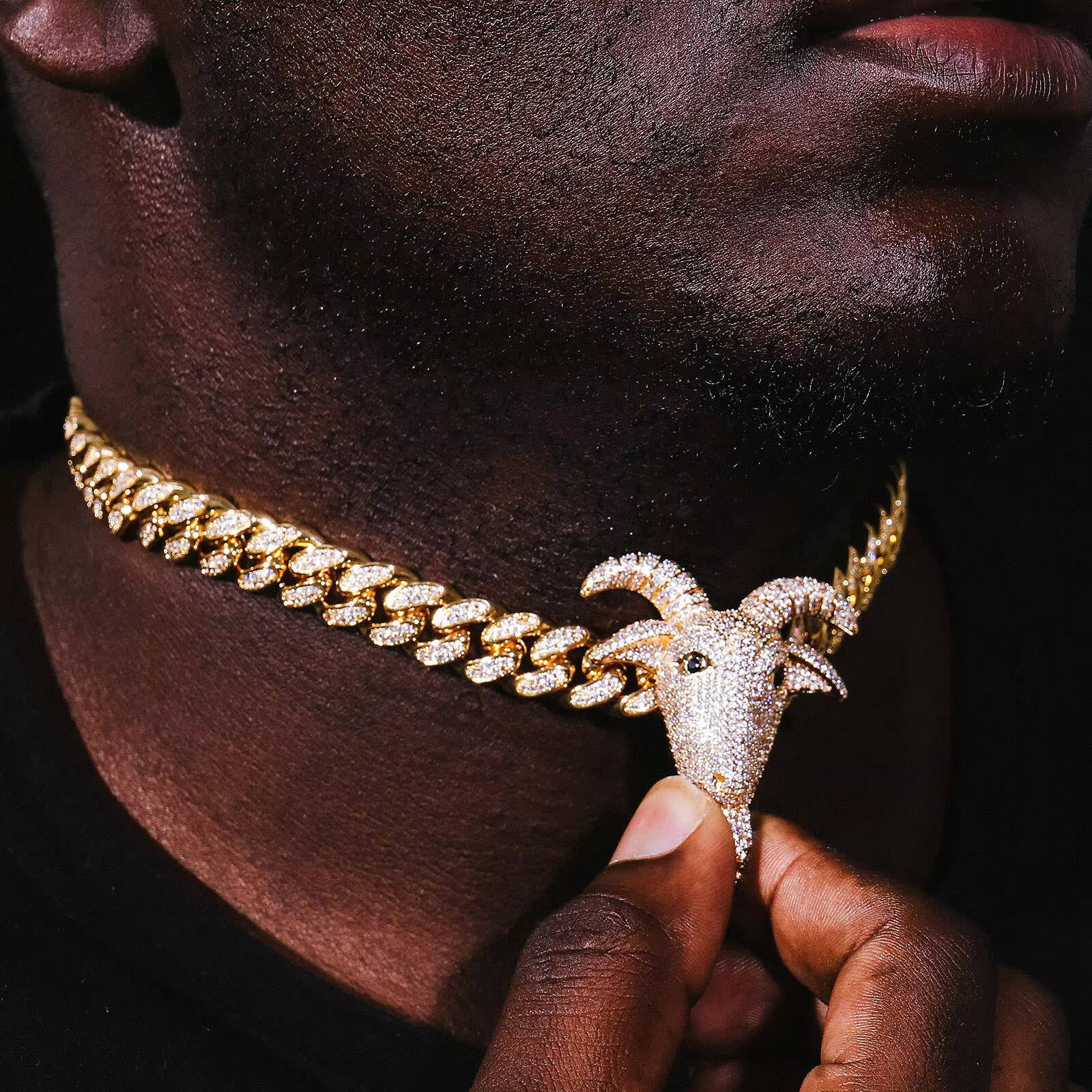 Goat Animal Pattern Hip Hop Pendant 925 Silver Gold Plated Moissanite Iced Out Jewelry Fashion Pendants Charms