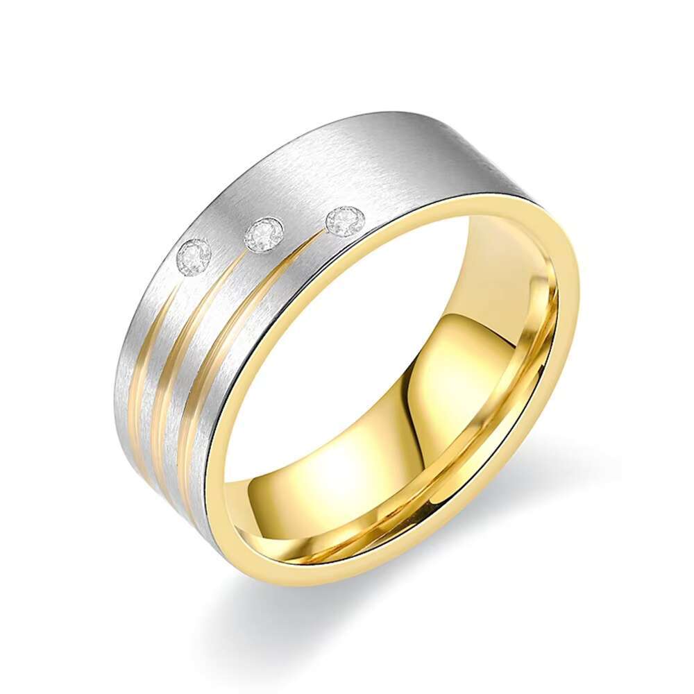 Classic Stainless Steel Ring New Hip Hop Titanium Steel Set Rhinestone Couple Gift Jewelry Ring Wholesale Customization
