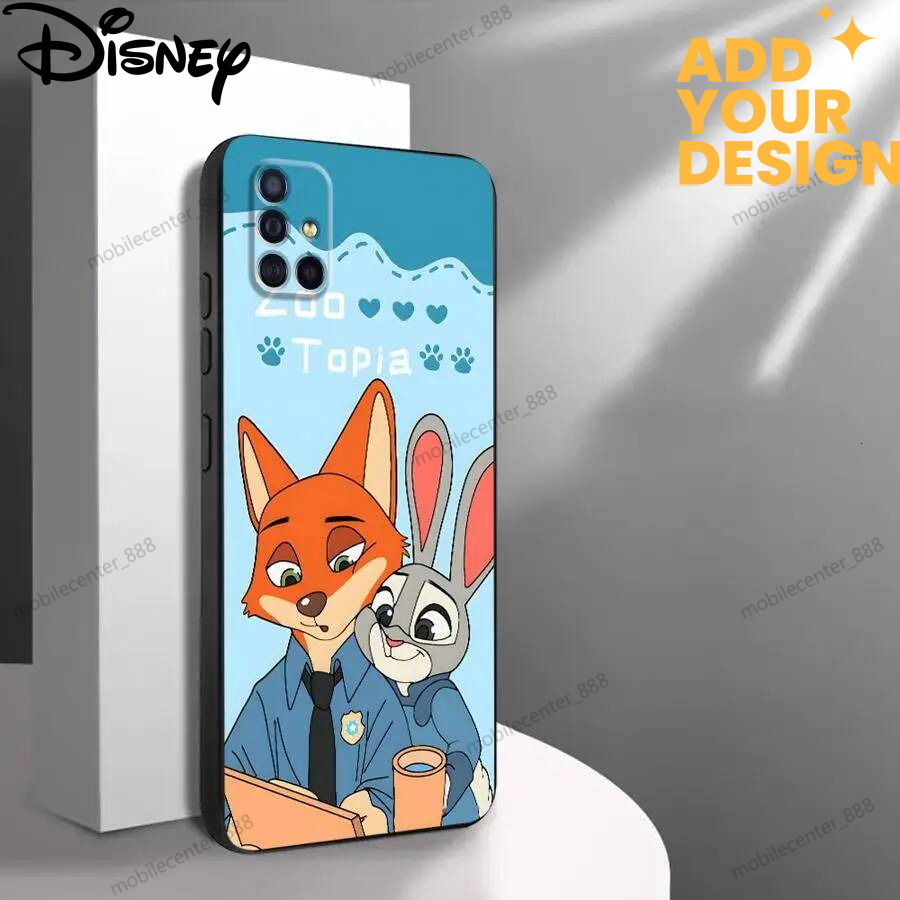 custom Case for Samsung Galaxy Note S10 8 S9 S8 10 Plus 20 Ultra 9 Black Soft Phone Cover Disney Cartoon Zootopia
