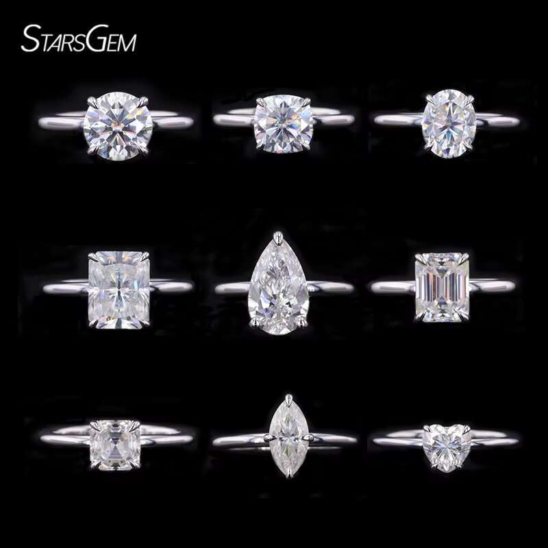 1CT Diamond Rings Starsgem Custom 10k 14k Gold Jewelry IGI Certified HPHT Lab Created Cvd DEF VVS VS Lab Grown Diamond Ring