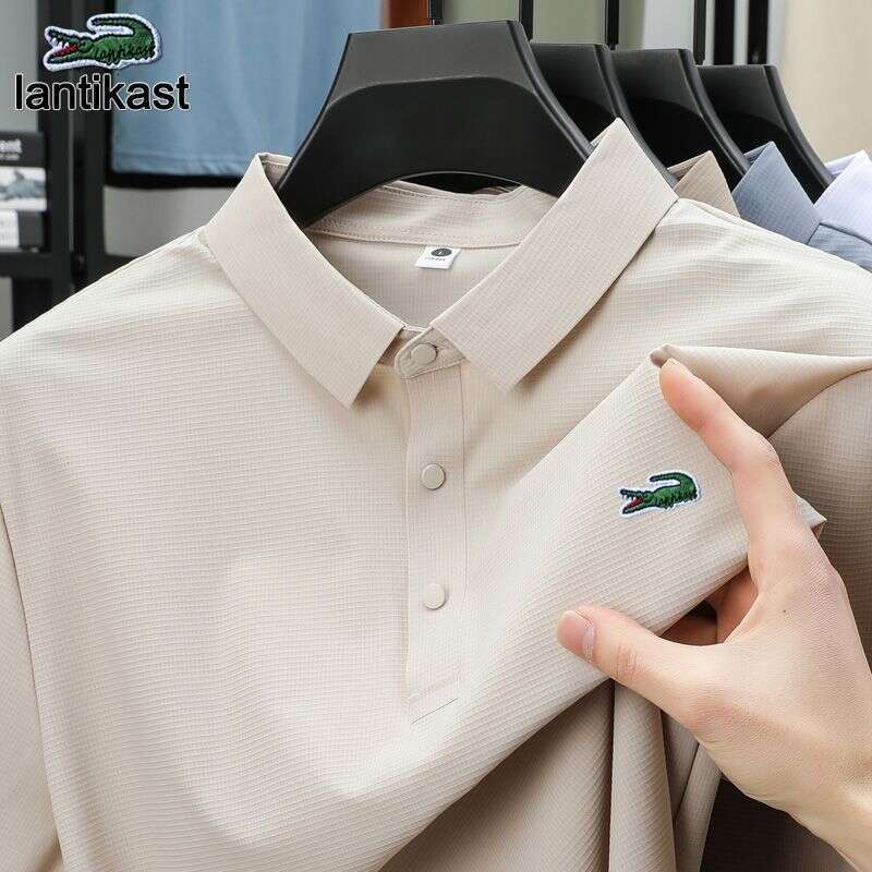 Noble Crocodile Summer Ice Silk Short Sleeve Men's Polo Shirt Moisture-Wicking Cool Business Casual designer hoodie Turn-Down Collar T-Shirt
