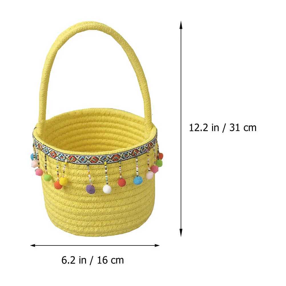 Cotton Rope Woven Flower Basket For Ro Decor Storage Hamper Jute Plant Holder Dried Flower Display Hanging Organizer Y251112