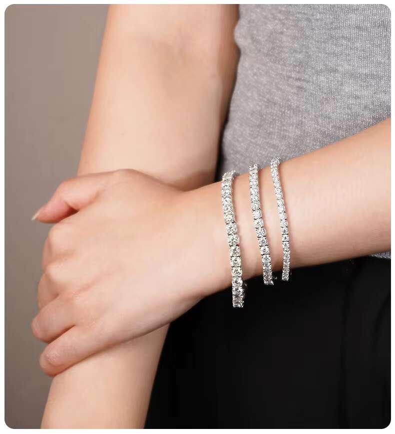 Luxury 925 Sterling Silver Moissanite Tennis Bracelet Hip-hop Jewelry Men Women Gift for Wedding Party Friendship Bracelet Homme