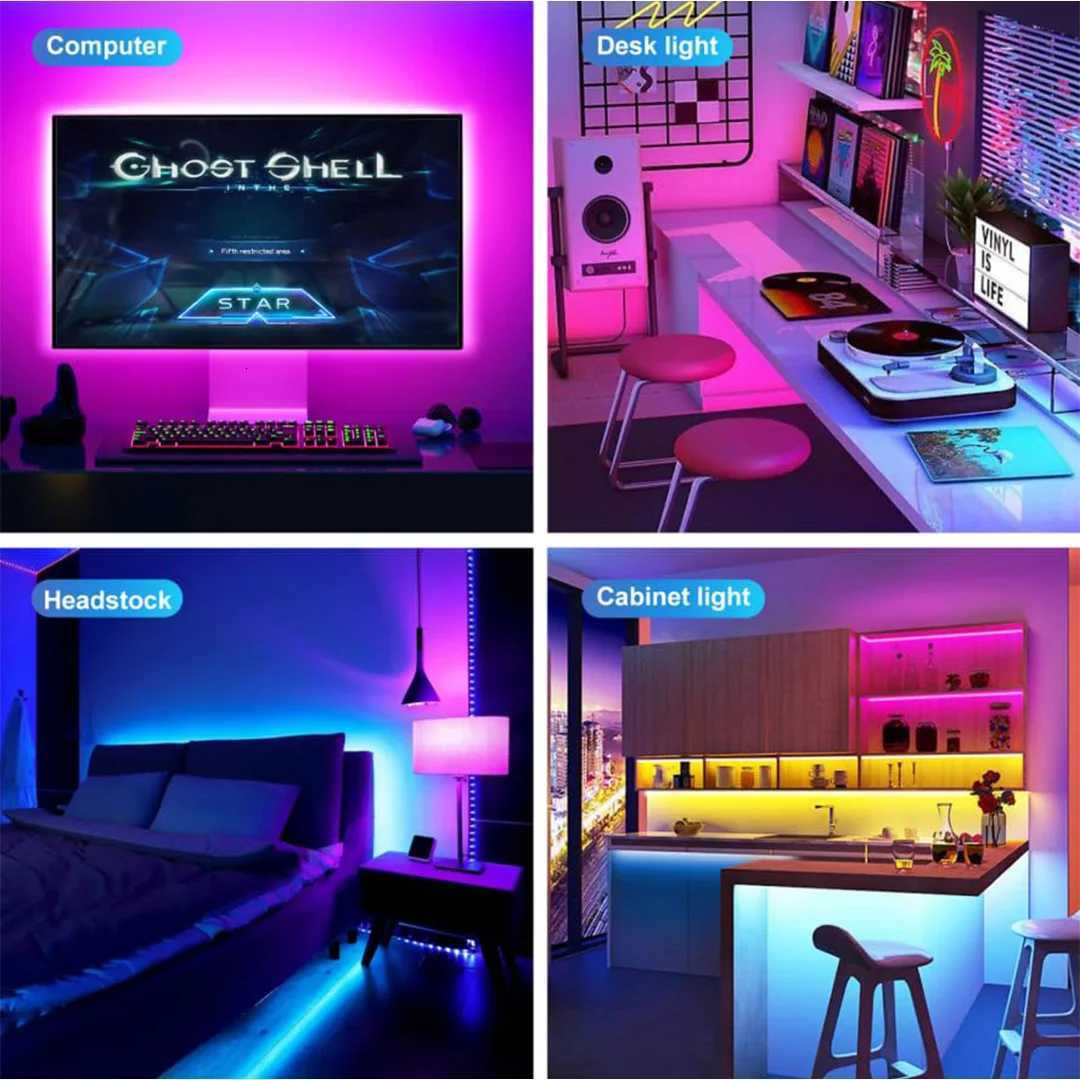 1PC 5V LED Strip Lights with 24-Key IR Control and Battery BoxCuttableSuitable for BedroomTVHalloween and Christmas Party W251112