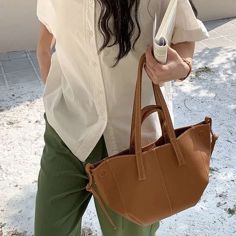 FIRMRANCH French Elegant Foldable Women's Handbag Shoulder Bag Shopping Tote High-Quality Cowhide Wing Design Pouch Chic