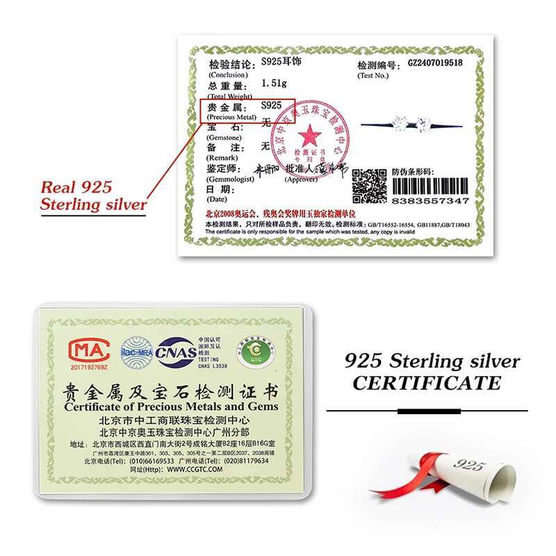 GRA 1ct D Color Lab Created Diamond Certified Moissanite Stud Earrings For Woman 925 Sterling Silver Gold Plated Wedding Jewelry