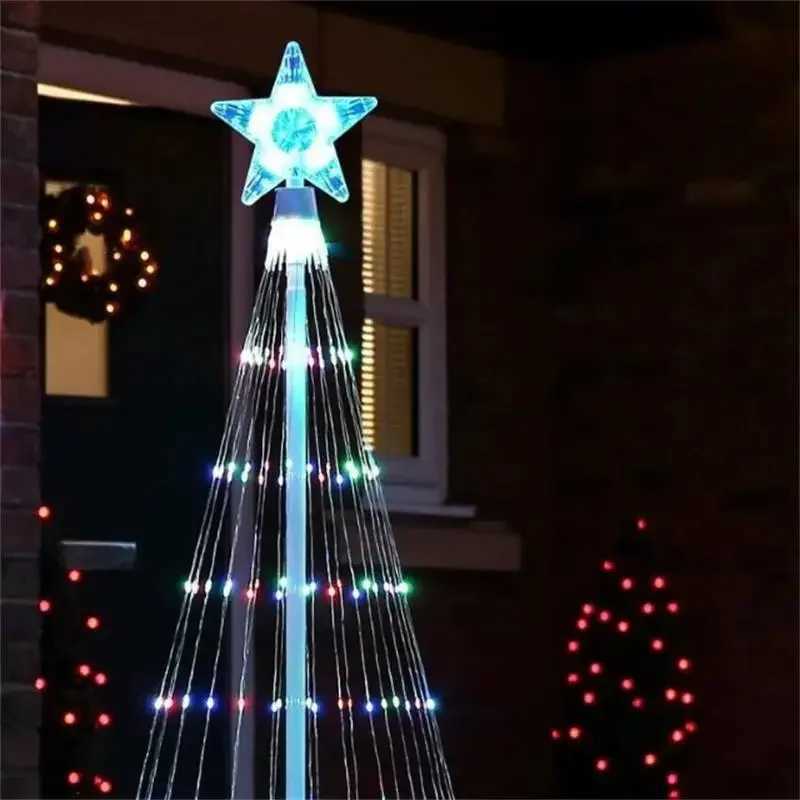 LED Christmas Tree Light String Waterfall Star Lights Outdoor Multicolor for Garden Yard Wedding Party Christmas Tree Top Decor M251113