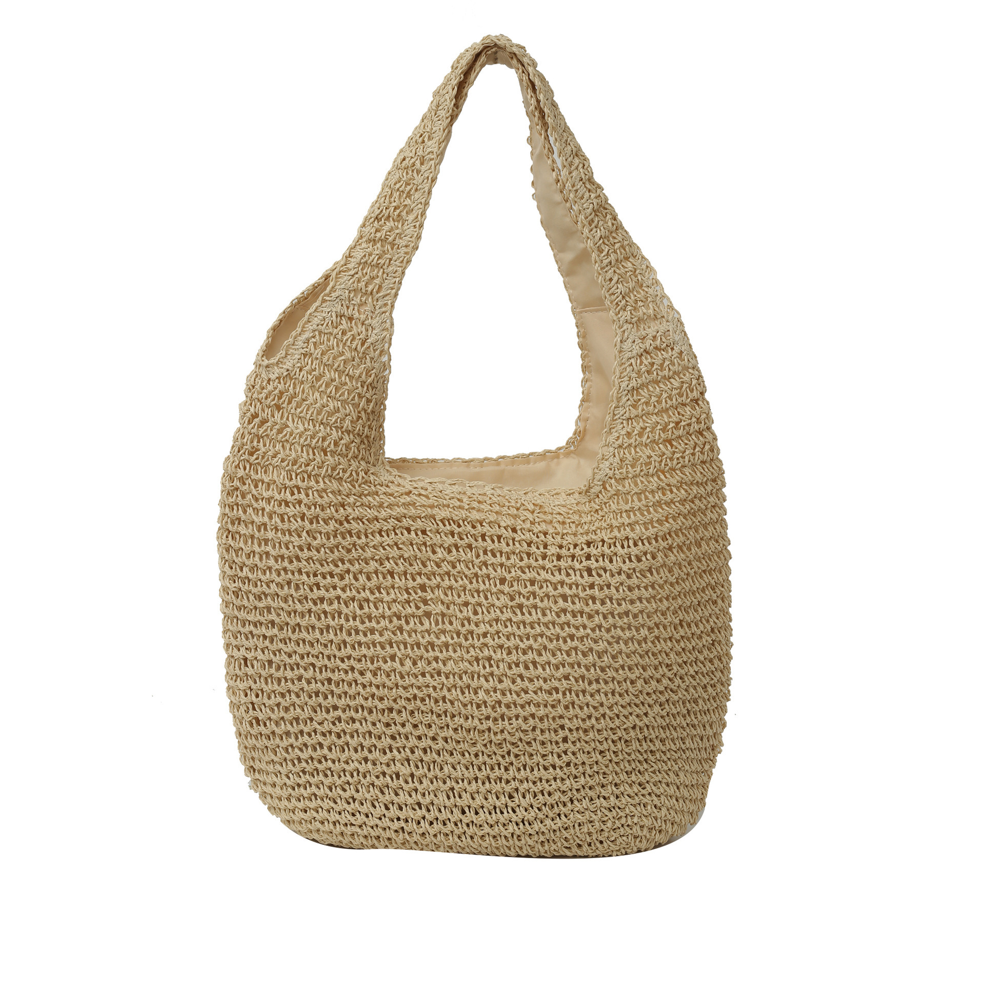 2025S Designer Women S Bag Spring And Summer Vacation Style Tote Grass Woven Shopping Women S Hand Held Beach Versatile Solid Color Shoulder Bag