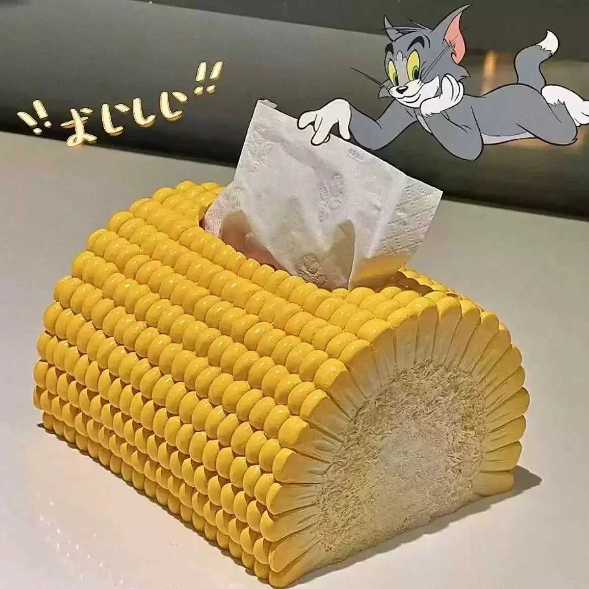 2025 New Creative Corn Paper Box Living Ro Household Tissue Box Tea Table Desktop Decoration Personali Storage Box Y251112