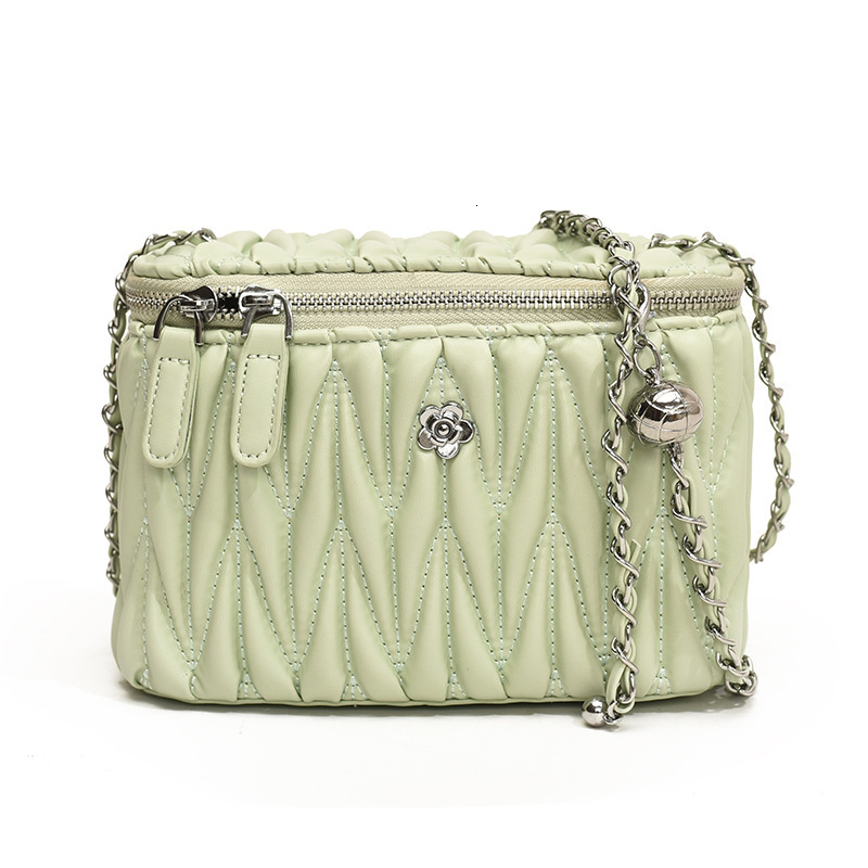 2025S Designer Women S Bag Wrinkled Small Square New Style Popular This Year Single Shoulder Crossbody Women S Bag Simple Diamond Grid Chain Box Bag