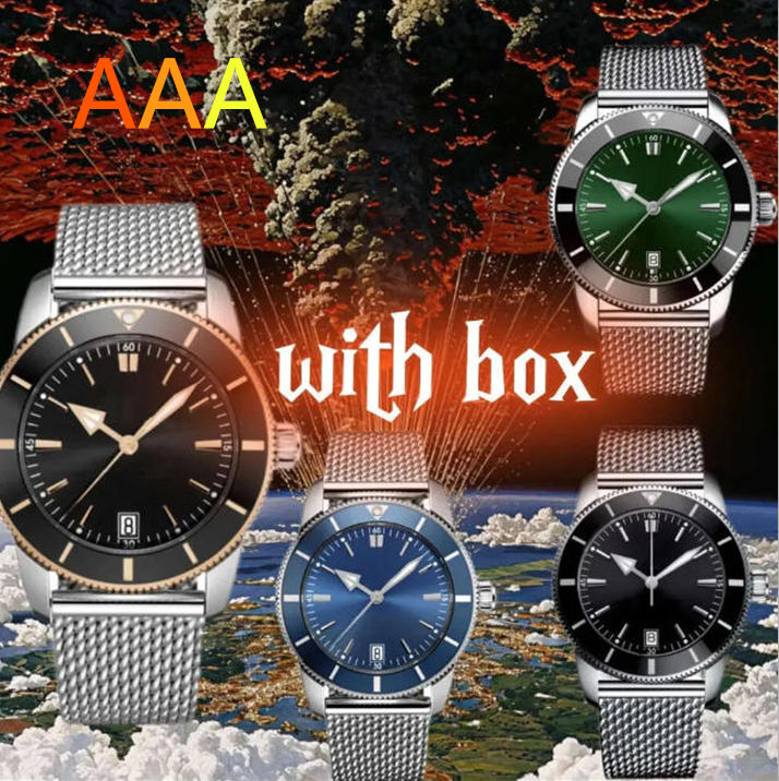Watch Super Men's Designer Watch AAA Quality Fashion Wide Stainless Steel Mesh Automatic Date Quartz Watch Box Gifts