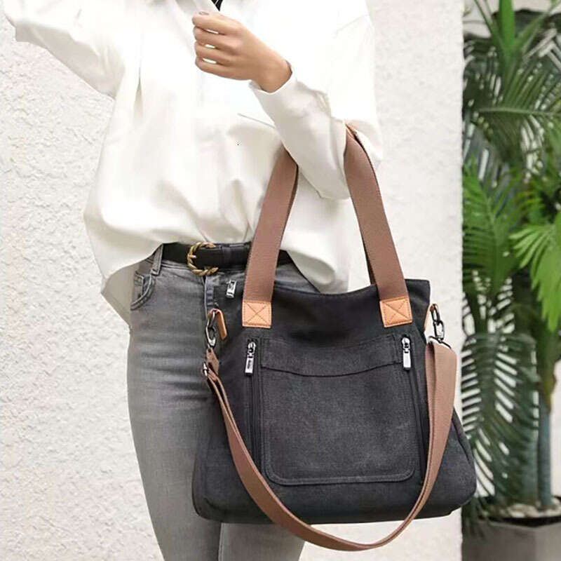 Large Capacity Canvas Casual Korean Fashion Tote Minimalist File New Women's Bag