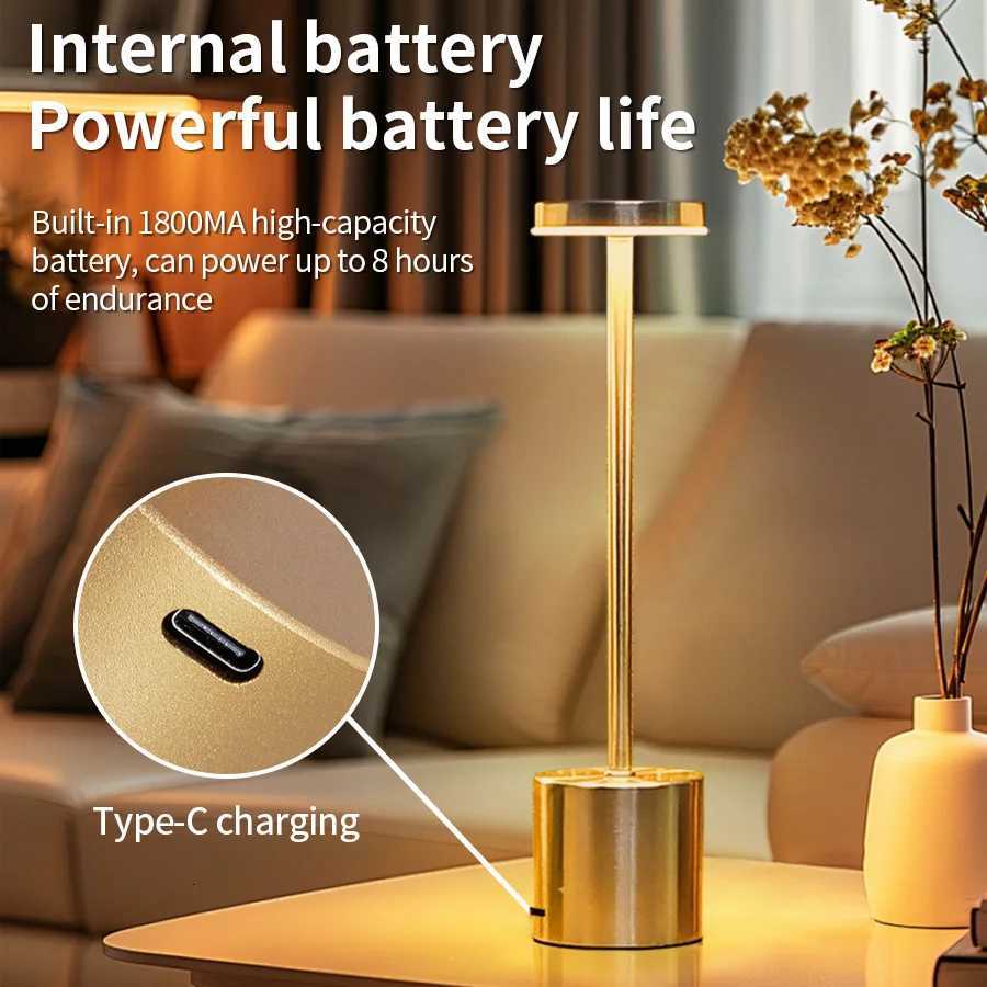 Classic Touch Sensor LED Table Lamp USB Rechargeable Desk Lamp 3 Colors Dimming Modern Bedside Decor Night Light Mood Lighting W251112