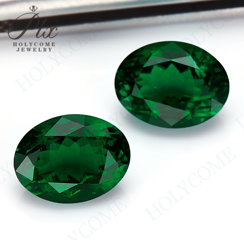 Oval Cut Lab Grown Zambian Green Emerald Hydrothermal 0.3-5CT All Shapes With Inclusions Loose Gemstone Fine Jewelry Supply - view 9