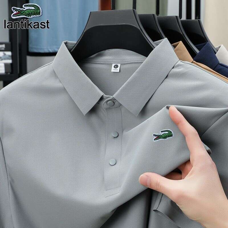 Noble Crocodile Summer Men's Polo Shirt Youth designer hoodie Short Sleeve Turn-down Collar Solid Color Business Casual T-shirt Ice Silk Top