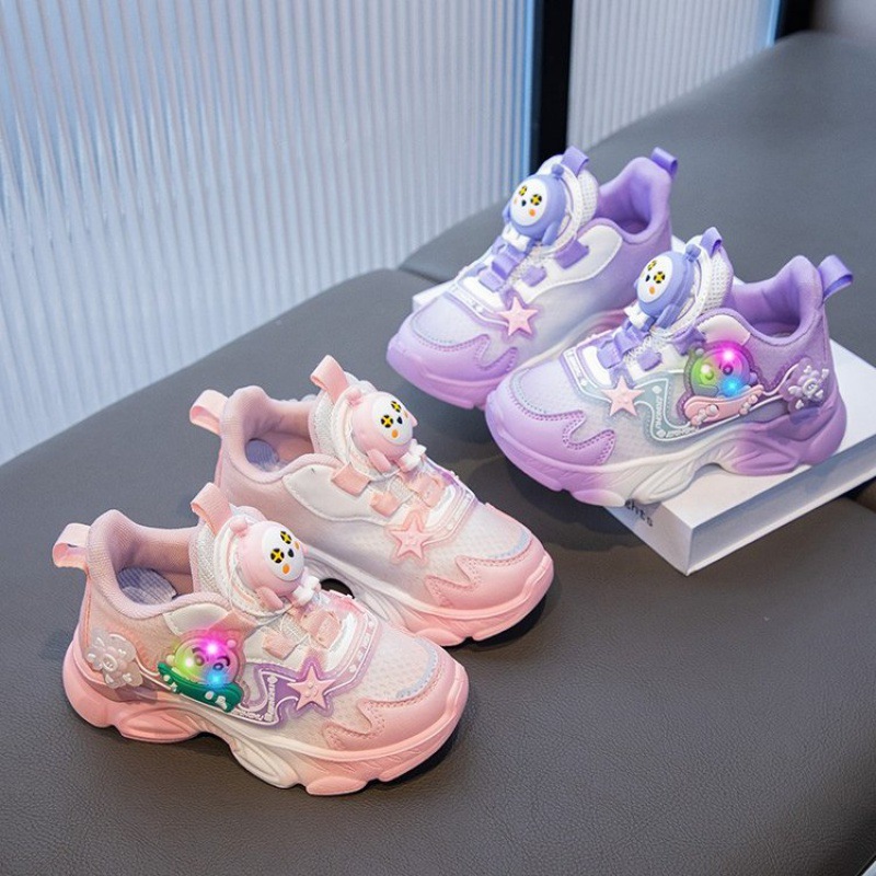 designer shoes 2025 Girls' shoes autumn style girls' dad shoes children's internet celebrity luminous shoes big kids' sneakers wit