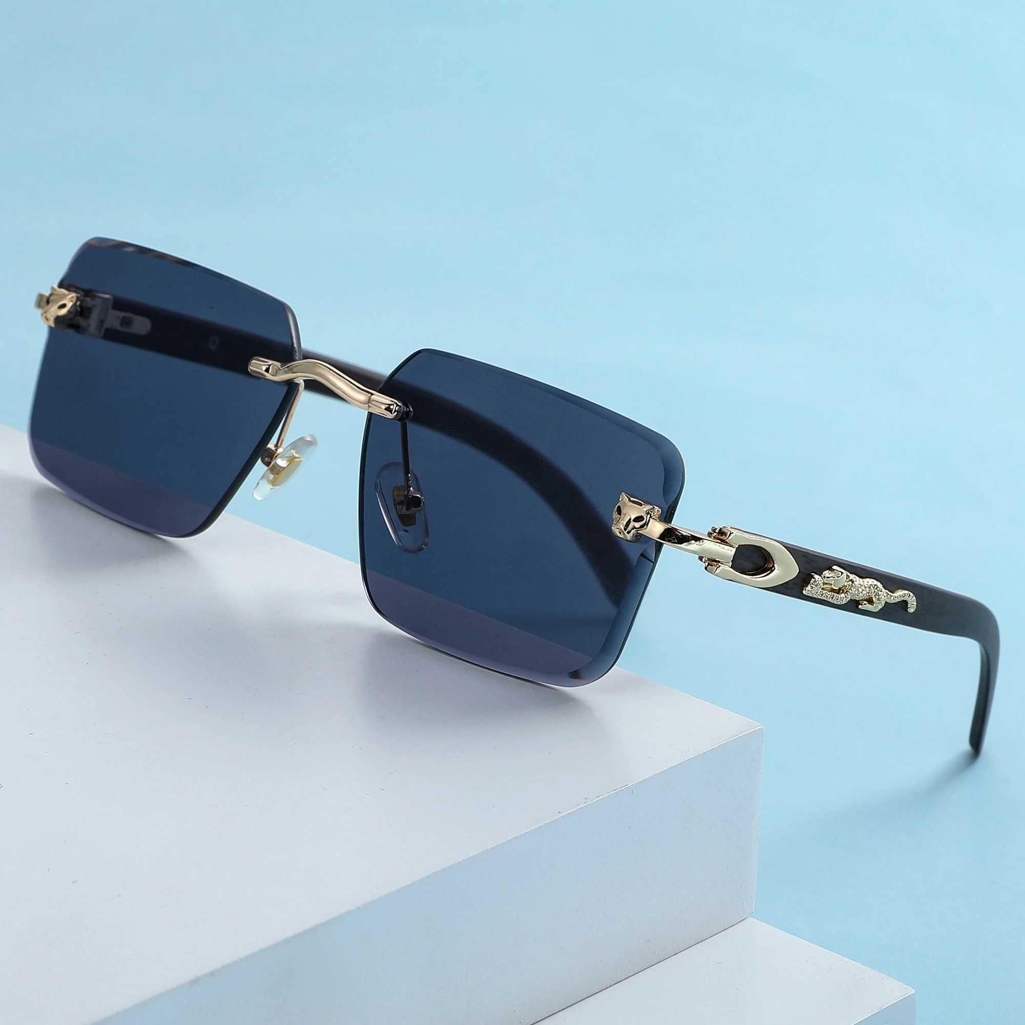 New Rimless Women Men Sunglasses Fashion Gradient Lenses Sun glasses Vintage Classic Designer Shades Sunglasses Man UV400C250412