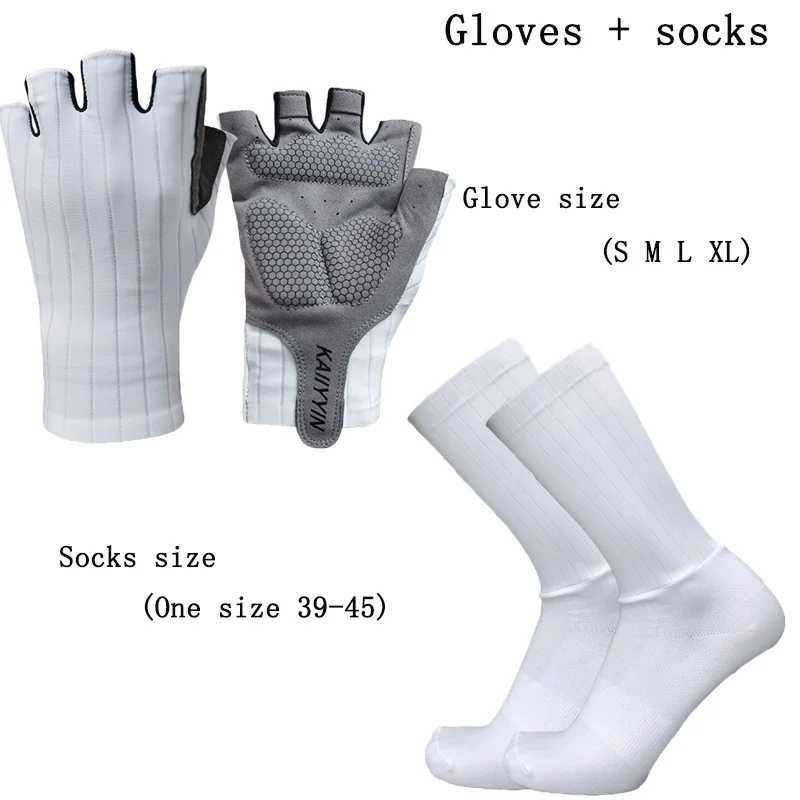 New Road Cycling Gloves Socks Combination Half-finger Bicycle Men Sports Aero Bike Gloves Guantes CiclismoC250412