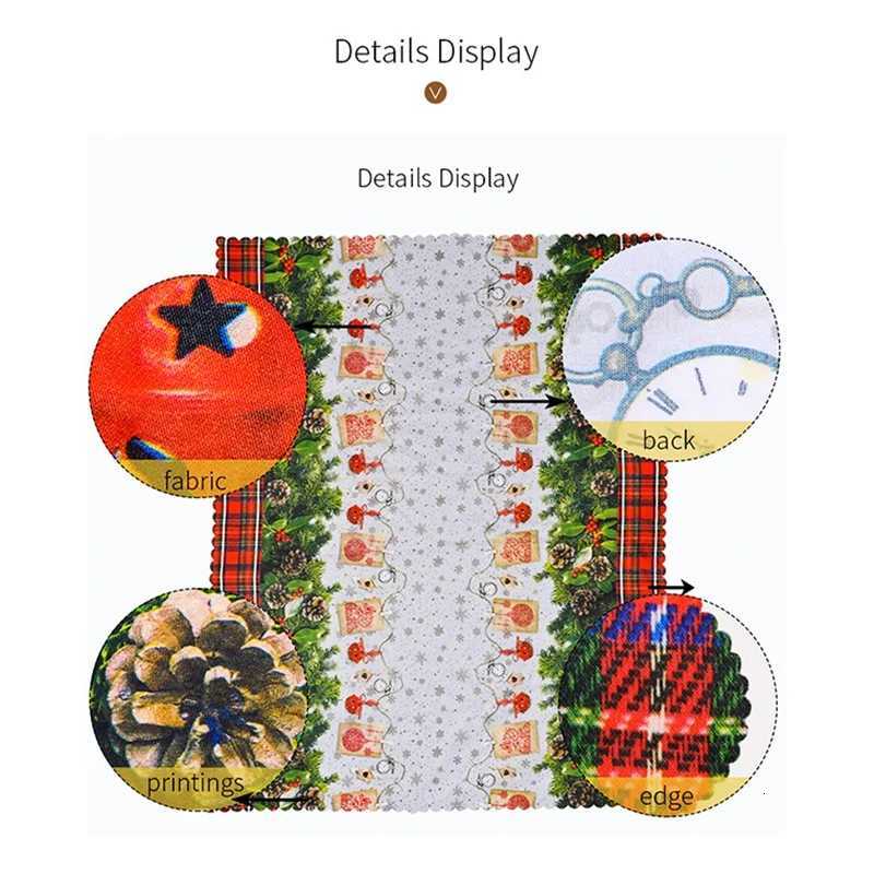 Christmas 140180cm Christmas Tablecloth Table Cover Decorative Ornament New Year Home Party Desktop Foldable Tablecloth Navidad Decor Y251113