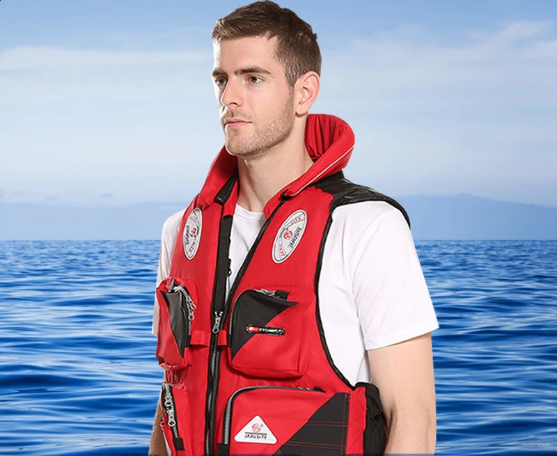 Outdoor Wading Sports Vest Adult Sea Fishing Life Jacket Sea Fishing Wading Multi-pocket Removable Quick-dry Fishing Life Jacket 250411