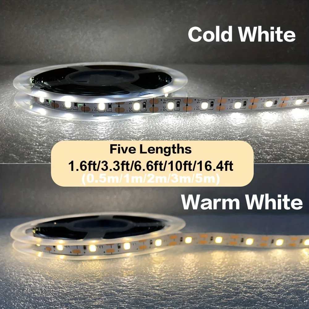1-5m 5V LED Strip Lights 2835 USB 60 LEDs/m TV Backlight Flexible Lighting Ribbon Tape for Bedroom Wardrobe DIY Decoration Light W251112