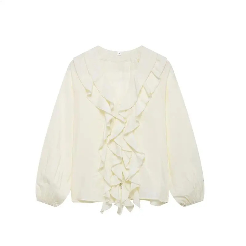 Spring Womens Shirt Blouses Chic Slim Vneck Elegant Thin Comfortable Young Tops Street Fashion 250411