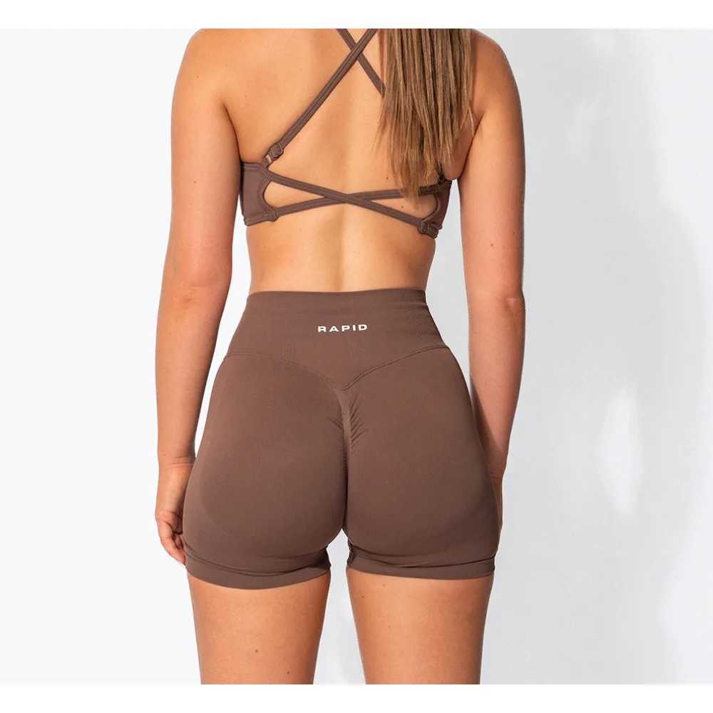 Womens low waisted seamless yoga shorts Scrunch Bum gym shorts exercise bike shorts stretch fitness clothes Y250412