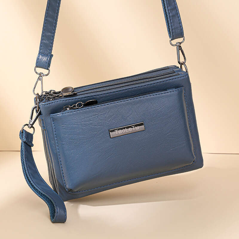 Niche texture shoulder for women 2025 new fashionable multi compartment women's coin purse soft leather handbag carrying crossbody bag