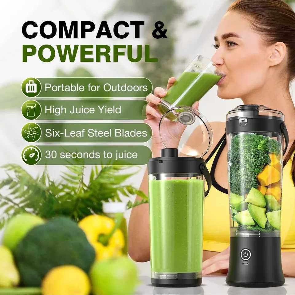 Foombthe Portable Blender Electric Juicer 500ML Fruit Mixers USB Rechargeable Smoothie Mini Blender Multifunction Juice Maker C251113