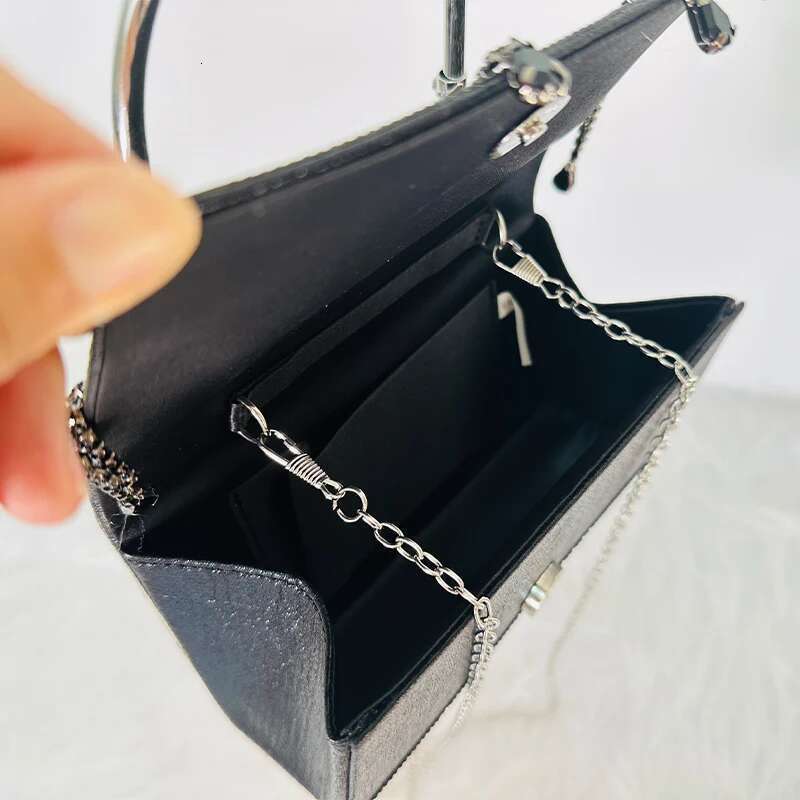 Rhie Evening Tote Bag For Women 2024 Fashion Sier Crystal Wedding Clutch Purse Accessory Designer Handbag