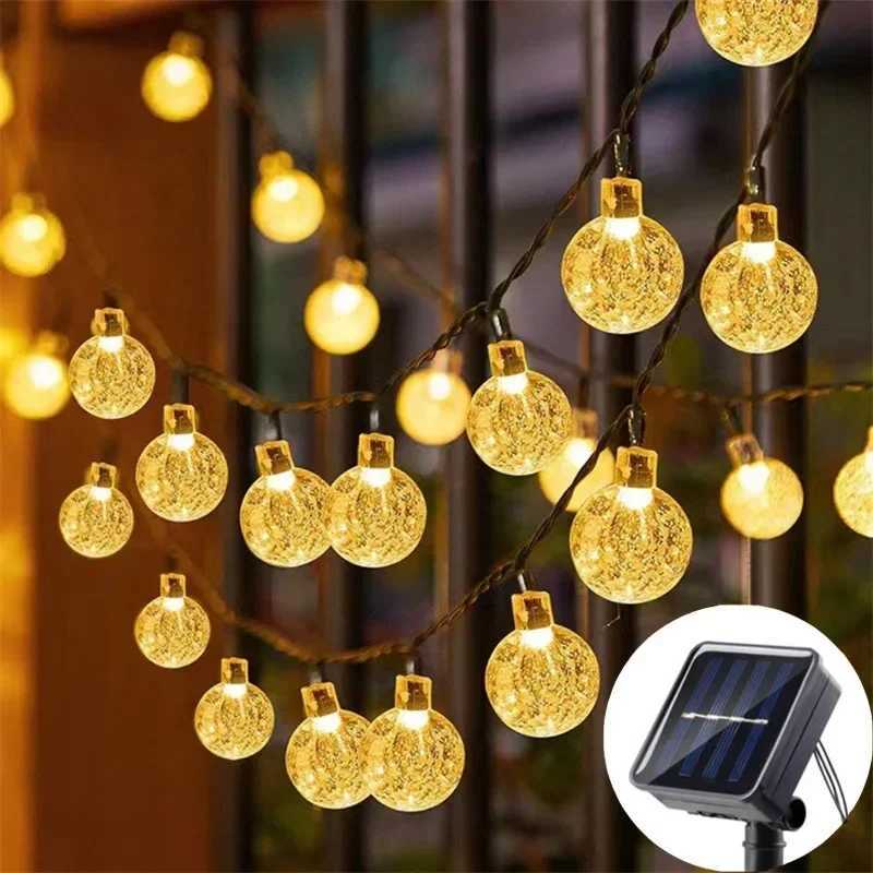 LED Solar Bubble Ball Fairy String Lights Outdoor Garden Summer Wedding Party Home Balcony Christmas Decoration Solar Garland M251113