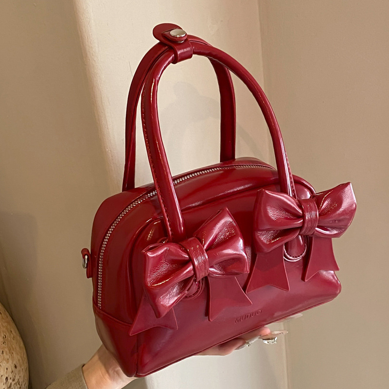 2025S Designer Women S Bag Korean Version Of Niche Ballet Style Shoulder Summer Bow Underarm Bag Simple And Versatile Crossbody Bowling Bag