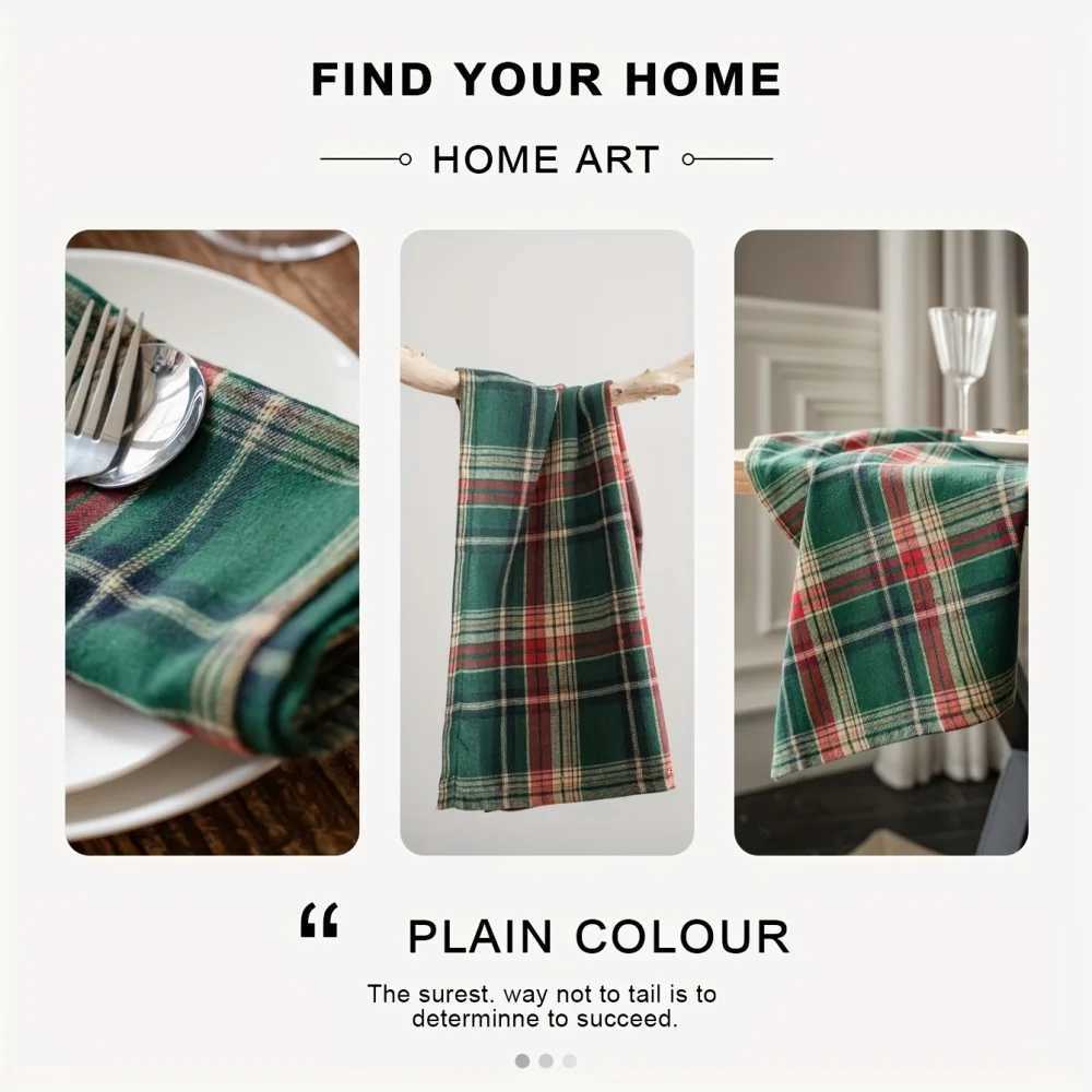 Christmas 1pc Festive Green Gradient Plaid Table Runner - Christmas Holiday Decor Perfect for Christmas and Winter Celebrations Y251113