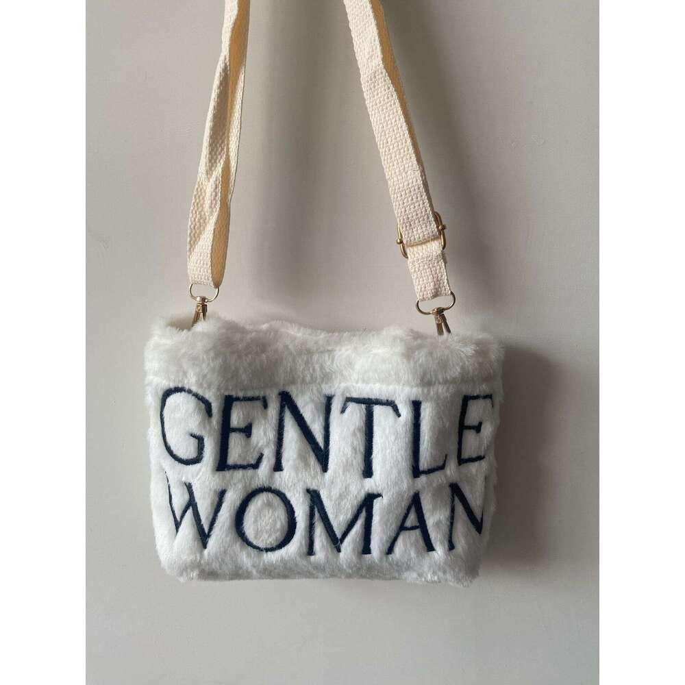 Thai niche design new letter fashion GW embroidered women's crossbody tote bag cute one shoulder plush