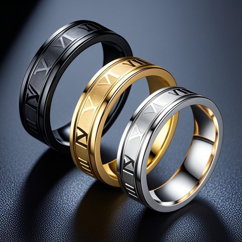 Stainless European and American Cross-Border Women's Titanium Steel 6mm Wide Roman Numeral Ring Fashionable Men's Trendy Corrosion