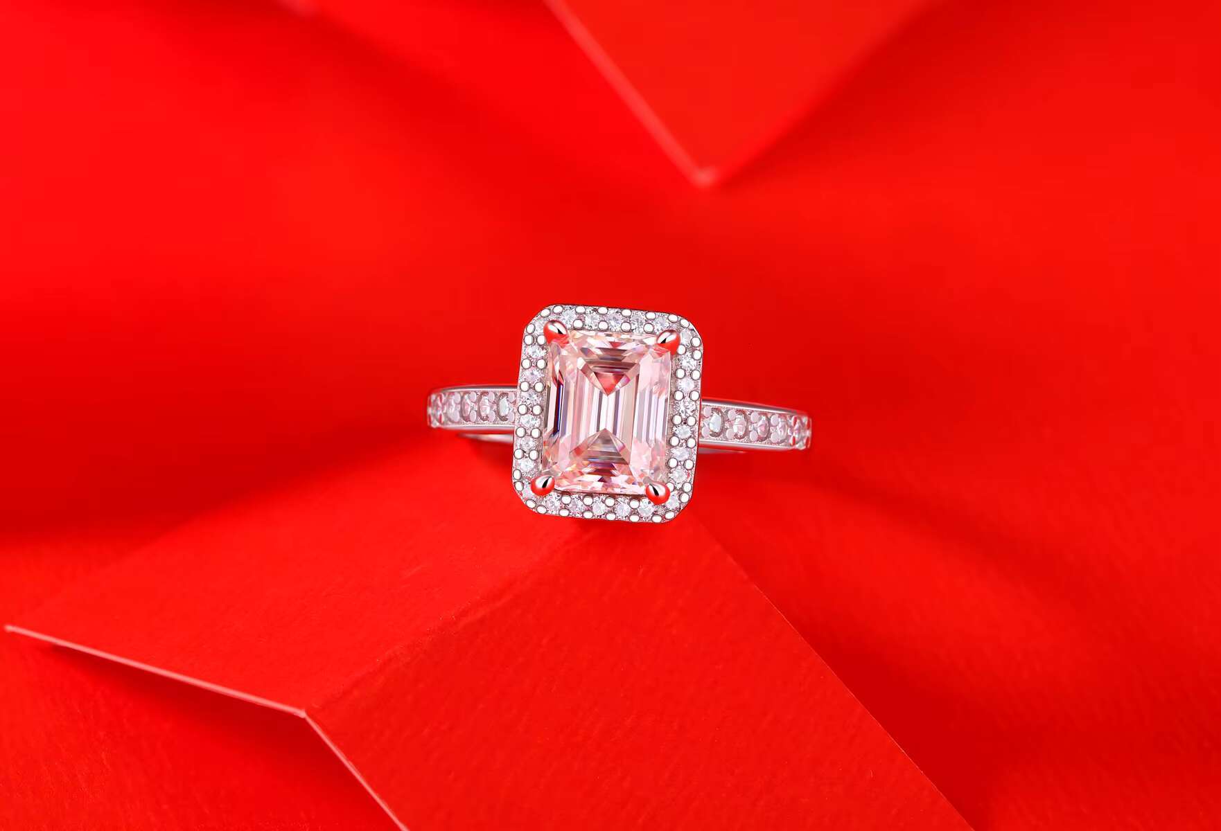 2ct Women Moissanite Rings 925 Sterling Silver Trendy Wedding Moissanite Jewelry With GRA Certificate