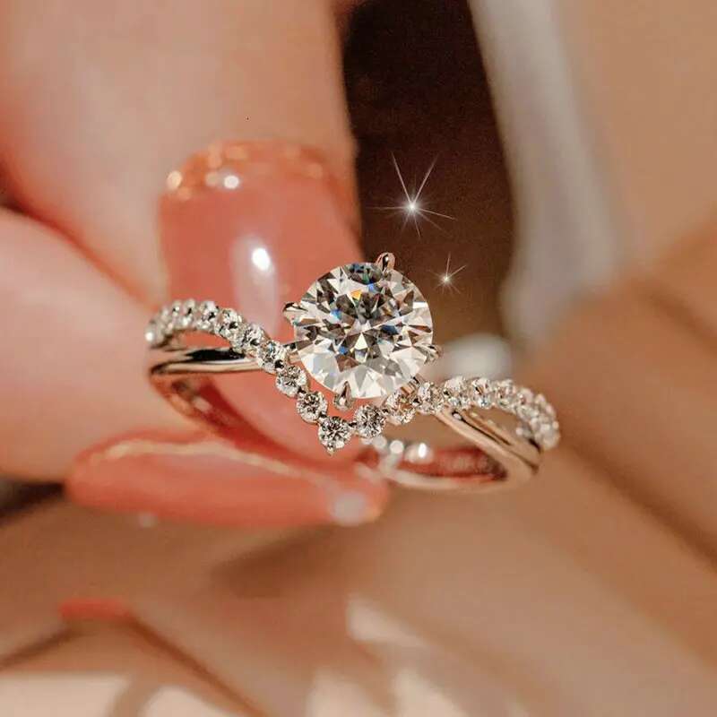 Platinum PT950 moissanite ring for love crowned diamond ring womens knot engagement proposal ring pair ring closed mouth