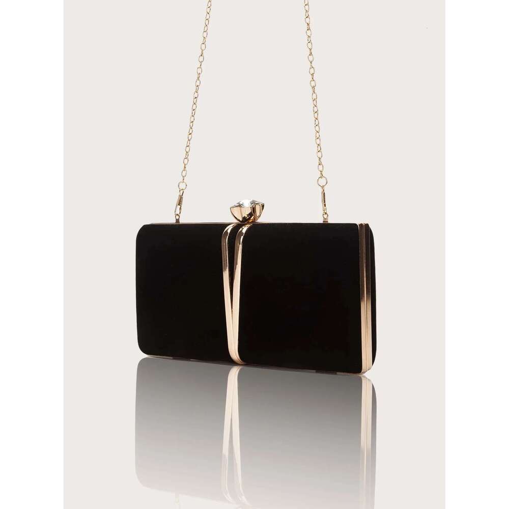 Sparkg Fashionable Metal V-Shaped Urious, Lightweight, Simple Plush Party Box Clutch With Gorgeous Rhie Pendant Necklace, Bracelet Earrings Set, Charm