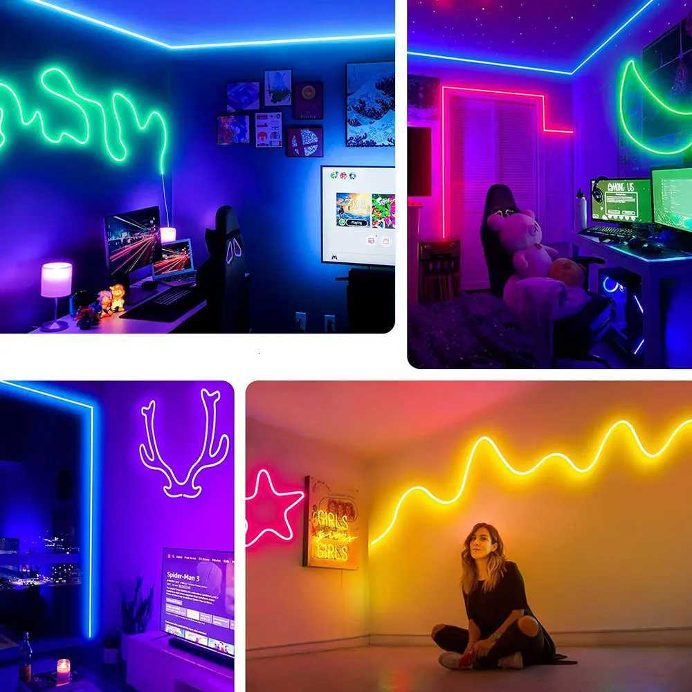 RGB Neon LED Strip Lights USB 5V Strip IP65 Waterproof Control Led Flexible Diode Decoration For Home Living Room Decor Lighting W251112