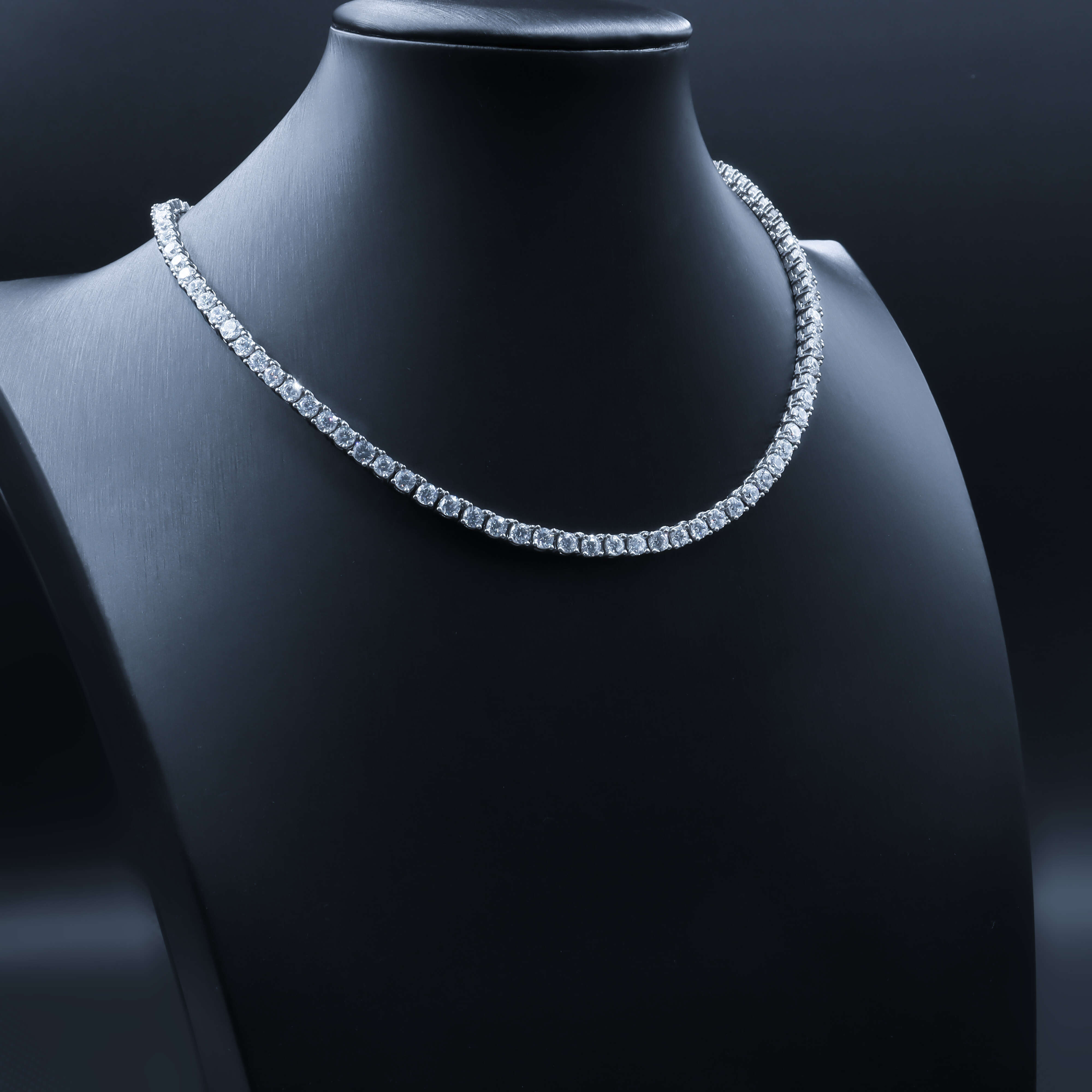 Tennis Chain D VVVS S925 Silver Moissanite Tennis Bracelet with Round Diamond White Gold Plated Fashionable Jewelry for Gift