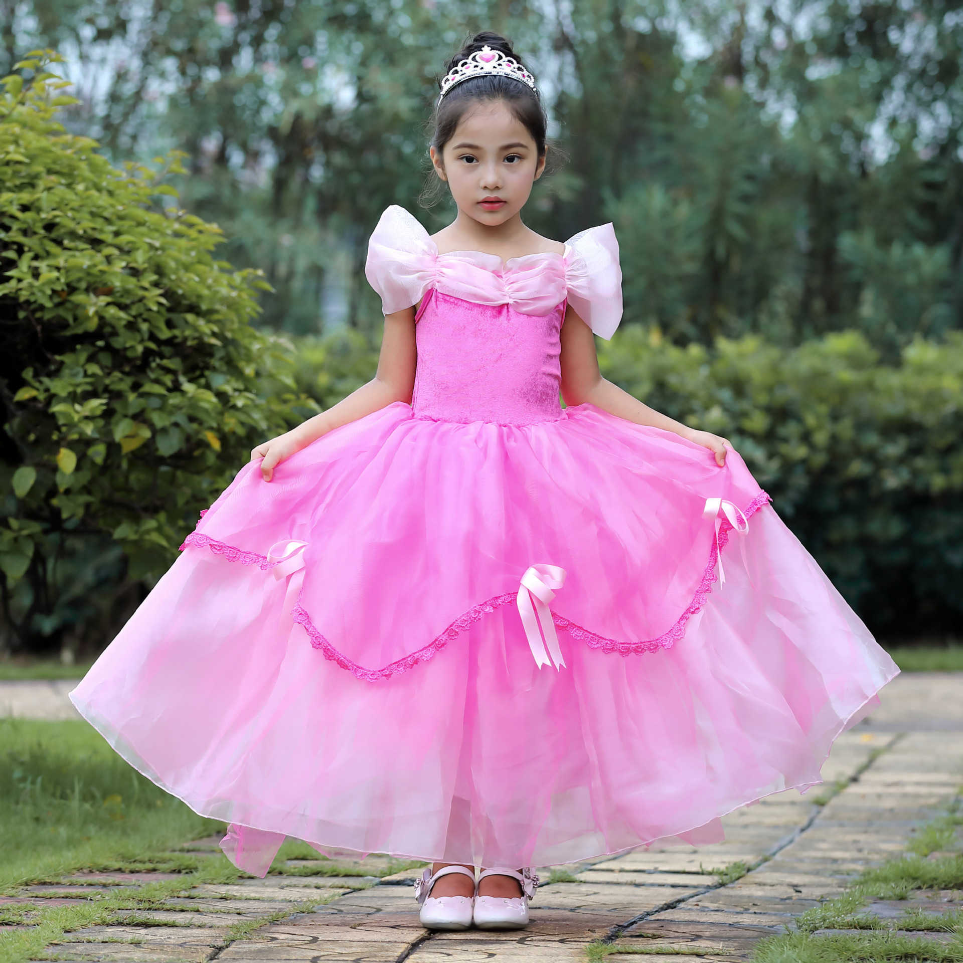 Girl's Dresses New baby princess dress pink childrens poncho dress show Dress Halloween blue competition purple dress Y25030715NN