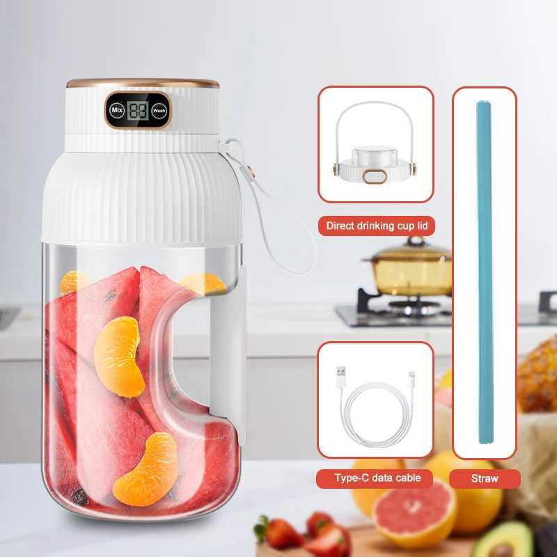 1000 milliliters portable juicer mixer - fruit juicer, USB charging lemon and orange juice juicer cup, mixed juice mixer C251113