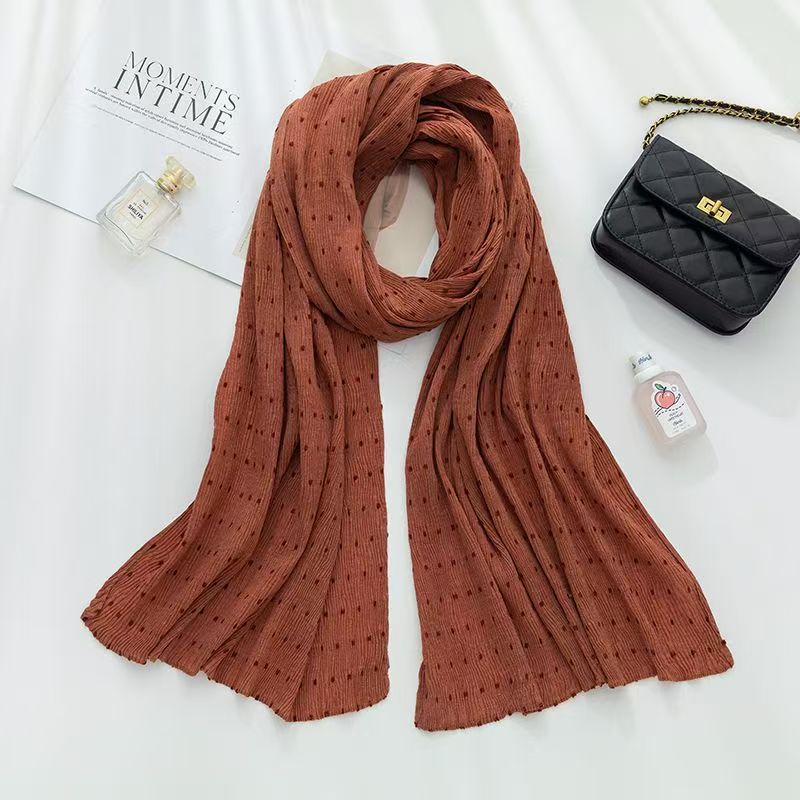 T469 scarf women's new pure color cotton and linen thin shawl travel versatile fashion gauze scarf literary silk scarf
