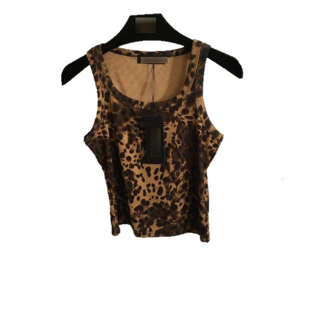 2025 hot selling new women's leopard letter print slim fit pure cotton camisole vest top