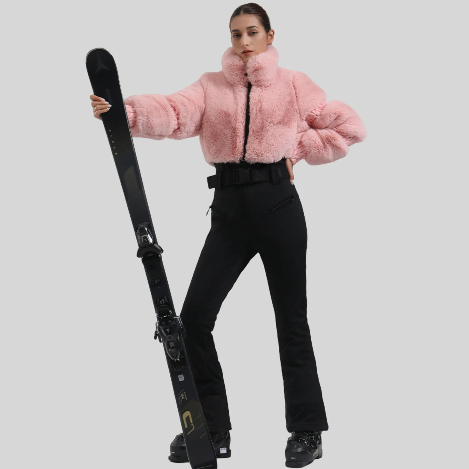 Women Slim Skiing Jumpsuit Snowfield Waterproof Adult Ski Clothes Female Winter Outdoor Sport Suit Warm Thick Snow Tracksuit 251111