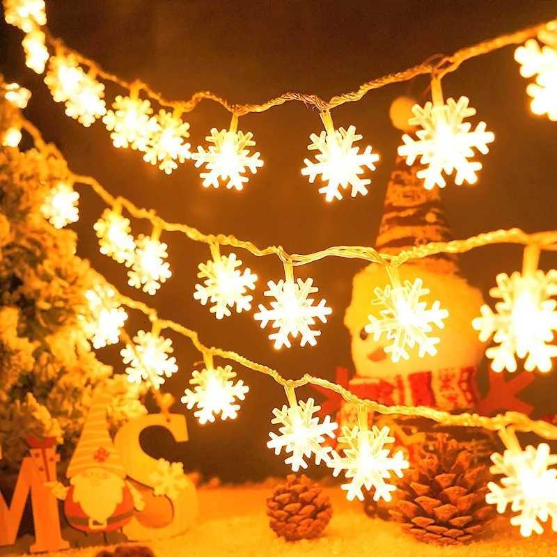 USB/Battrly Snowflake Lights String LED Festoon Light HalloweenTree Light Aesthetic Room Wedding Party Christmas Decor M251113
