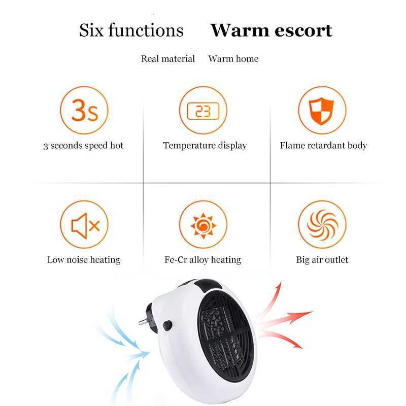 Electric Heater 900W Portable Plug In Wall Heater Room Heating Stove Remote Warmer Machine Home Office Warming Machine Y251113