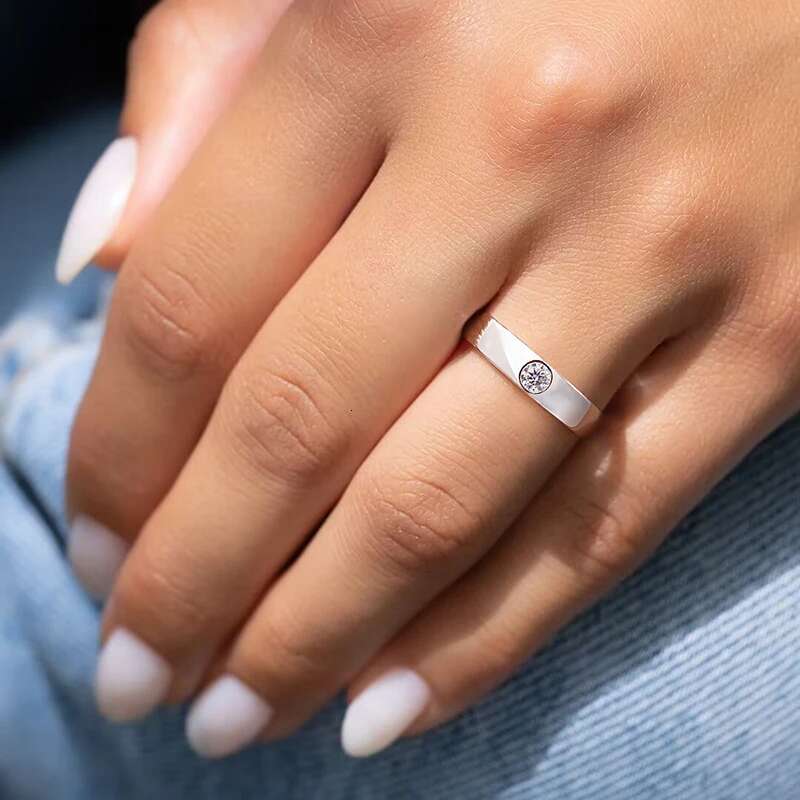 GRA Simple Certified Pure Moissanite Diamond Engagement Rings For Men Gift Real 925 Sterling Silver Top Quality Fine Jewelry