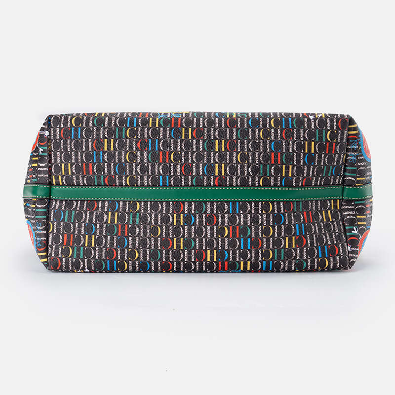 CHHC Women's Fashion Printed Handbag With Colorful Design Tote English Large Capacity Shoulder Bag