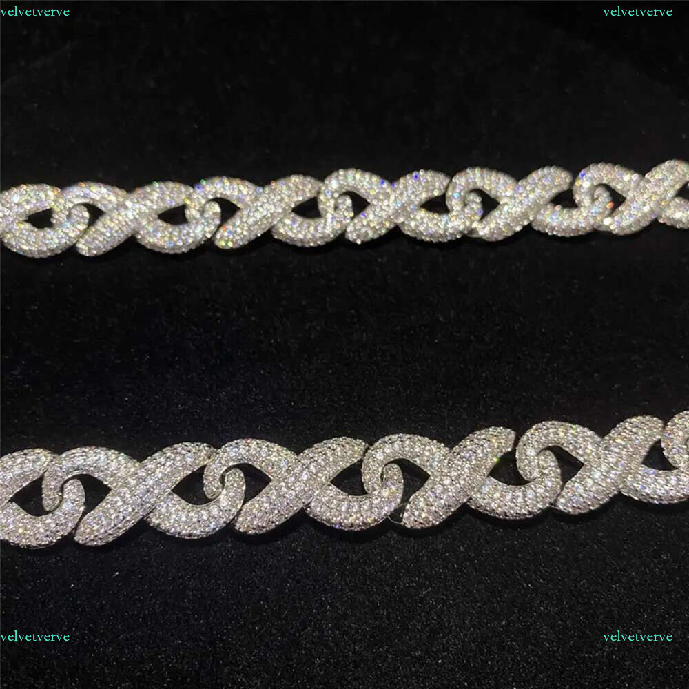 Full Iced Out Classic Box Clasp Moissanite k Fine Hip Hop Men Jewelry S fashion Cuban Necklace Bg Dia Chain